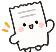 손을 흔드는 영수증 캐릭터